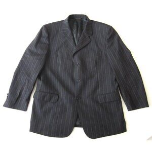 Men Roberto Villini 3 Button Stripe Wool Blazer Jacket Sz 46R(MJ57)Made in Italy